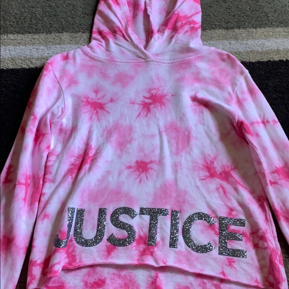 Justice tie dye cropped hoodie